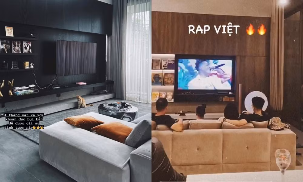 Phòng khách rộng, thoải mái cho những buổi tụ họp bạn bè. Ảnh: FBNV