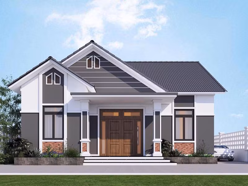 Ngoại thất ngôi nhà sử dụng gam màu trung tính tạo vẻ đẹp trẻ trung và khỏe khoắn. Ảnh: Wedo