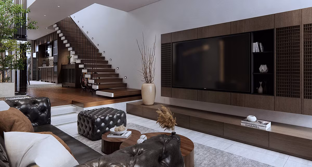 Trước đó, Quế Vân hé lộ hình ảnh 3D của ngôi nhà với nội thất chủ yếu bằng gỗ tự nhiên.