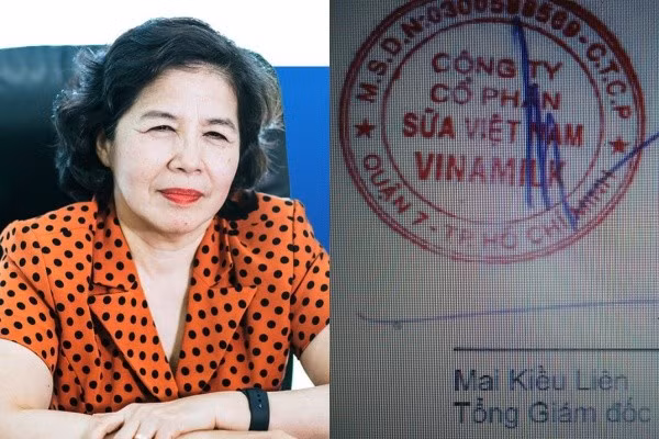 Chữ ký của Tổng Giám đốc Vinamilk có đường nét thanh mảnh, ngắn gọn. Ảnh: Internet