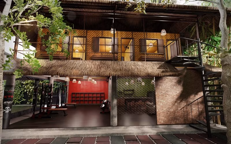 Mới đây, tài tử điện ảnh đình đám khoe tài thiết kế công trình 3D cho cơ ngơi võ đường của mình, trong đó anh đổi màu sơn làm nơi đây bắt mắt hơn. Ảnh: FBNV