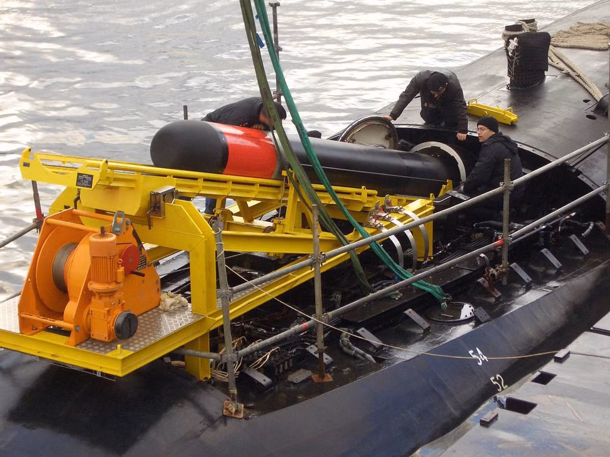 Về chủng loại, Type 212 hiện được trang bị ngư lôi hạng nặng DM2A4 Seehecht có tầm bắn hơn 50km, tốc độ bơi 92,6km/h, dẫn đường bằng cáp quang; ngư lôi Black Shark có tầm bắn 50km. Nguồn ảnh: Wikipedia