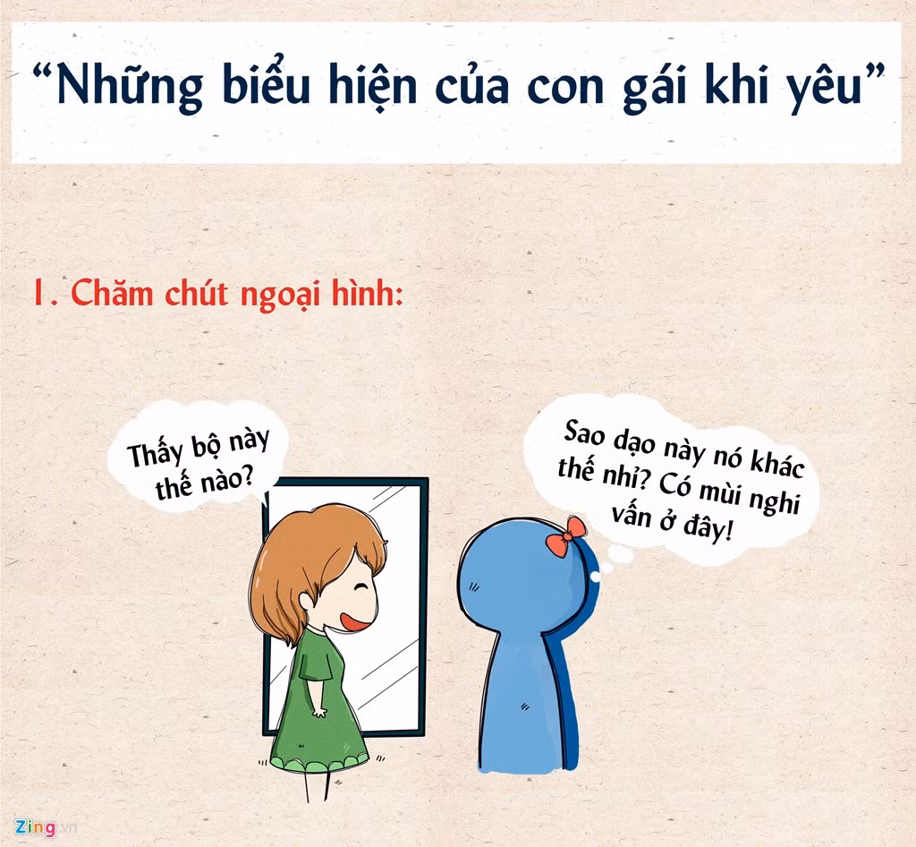  Con gái khi yêu sẽ chăm chút vẻ ngoài hơn mức bình thường.