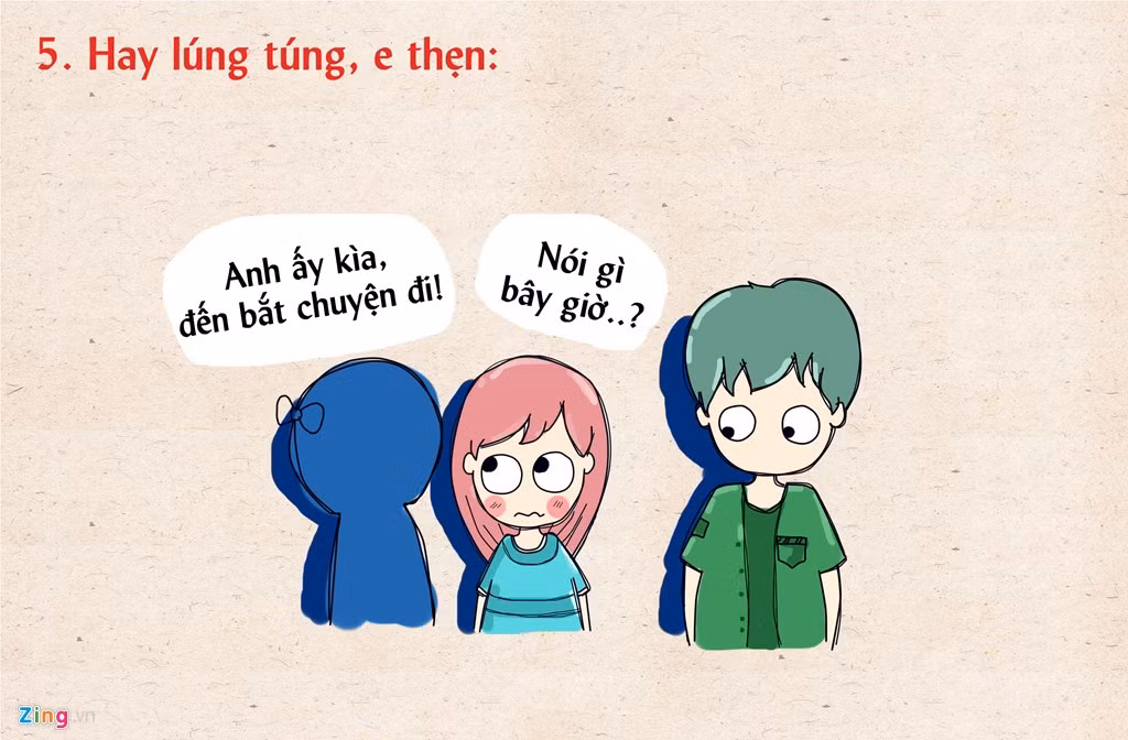 Ở bên người ấy, con gái bỗng dưng trở nên nhẹ nhàng, e thẹn, khác hẳn với thường ngày.
