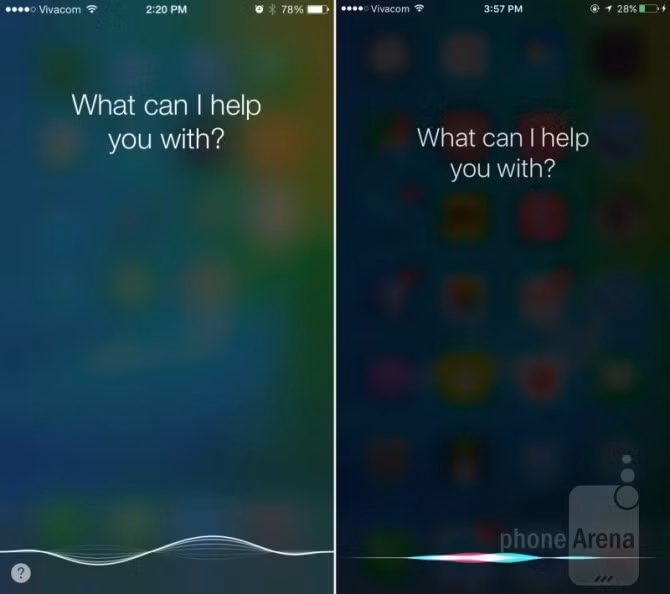  3. Bộ áo mới của Siri. Giao diện của Siri đã được thay đổi với hiệu ứng hoạt họa mới và biểu tượng microphone được đặt lên phía trên. Theo tuyên bố của Apple, Siri sẽ được thêm một số tính năng mới để đưa ra các gợi ý/tác vụ phù hợp với ngữ cảnh của người dùng.