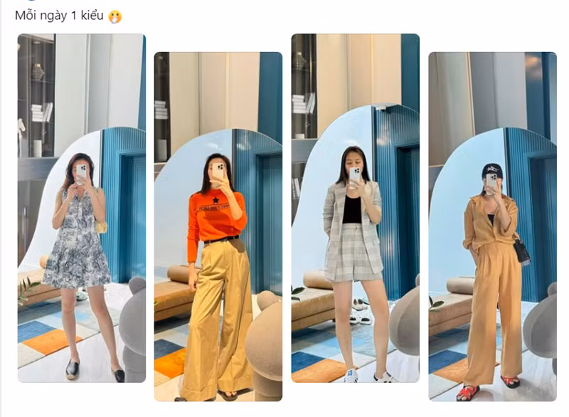 Mới đây, trên trang cá nhân, Đàm Thu Trang đăng tải loạt ảnh selfie trước gương trong biệt thự. Cô viết: "Mỗi ngày một phong cách". Dưới bài đăng của vợ, doanh nhân Cường Đô la để lại bình luận: "Ghê đấy".