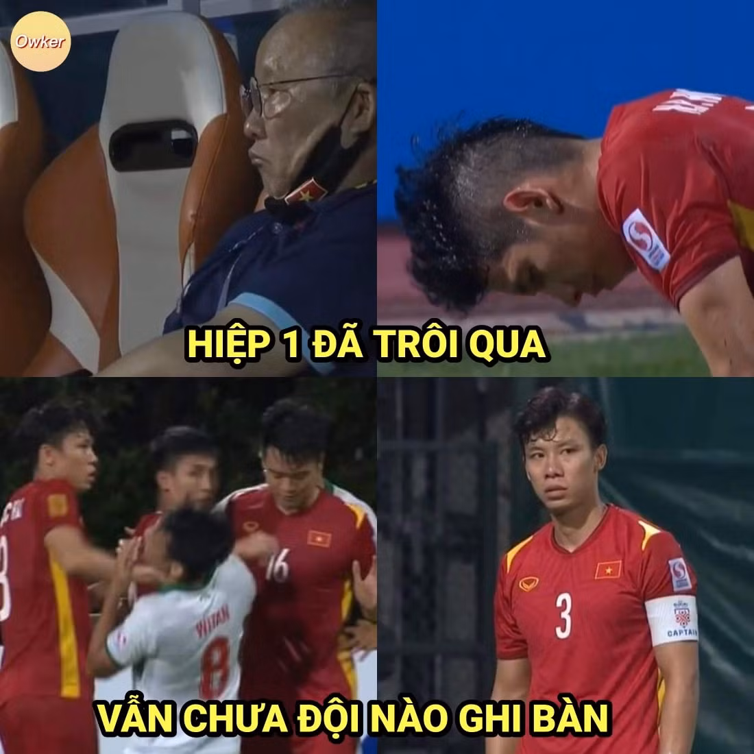 Hiệp 1 trận đấu giữa đội tuyển Việt Nam trôi qua bàn thắng thì chưa tới nhưng những va chạm trên sân của cầu thủ 2 bên thì nhiều vô kể.