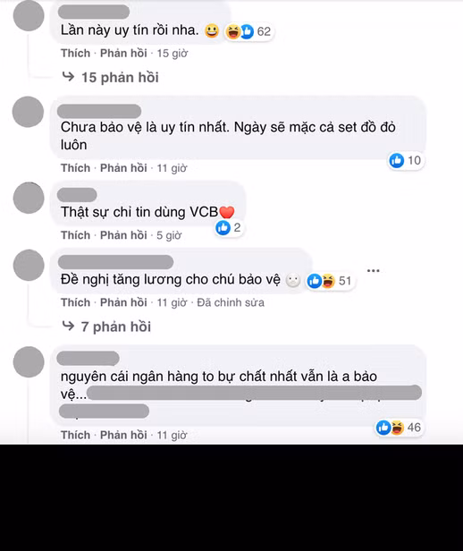 Bình luận của netizen tại page Vietcombank sau khi Thuỷ Tiên đến lấy 18.000 tờ sao kê