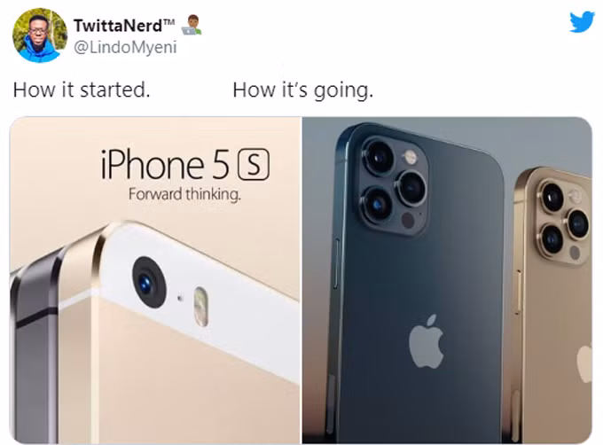 Sự giống nhau giữa iphone 5 và iphone 12 là điều hoàn toàn có thể dễ nhìn ra.