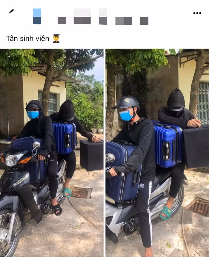Nhìn vào chiếc xe máy ngập đồ đạc, nhiều người phải thốt lên đúng là chỉ có “tân sinh viên mới hiểu cảm giác này”.