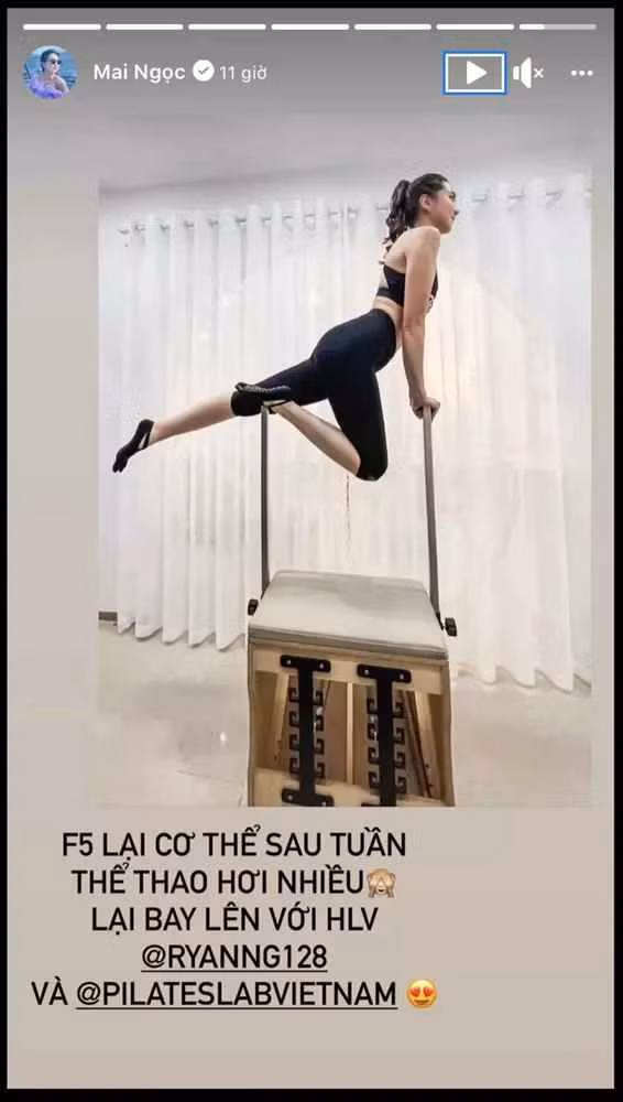 Sau thời gian làm việc, Mai Ngọc đến với màn tập thể thao "đỉnh của chóp" khoe vóc dáng thon gọn, gợi cảm. Chính những hình ảnh này có nữ BTV VTV khiến fan đứng ngồi không yên vì nhìn chị "hết nước chấm", "mlem quá luôn!".