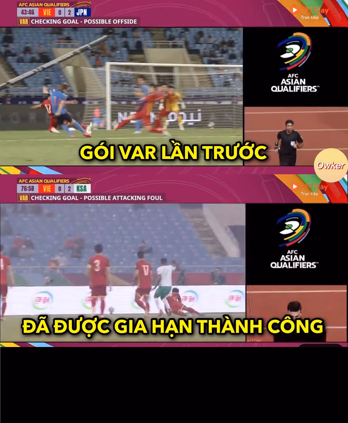 Và mọi lời cầu nguyện của NHM được linh ứng khi 1 lần nữa VAR lại cứu đội tuyển Việt Nam khỏi bàn thua ở phút 76.