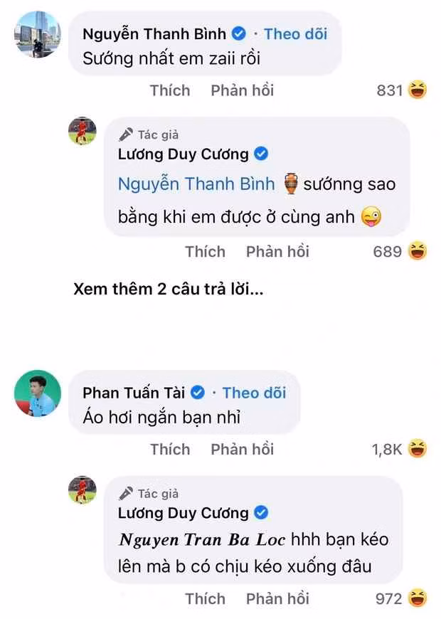Dưới phần bình luận, người hâm mộ đã dành nhiều lời khen vẻ ngoài điển trai của Lương Duy Cương.