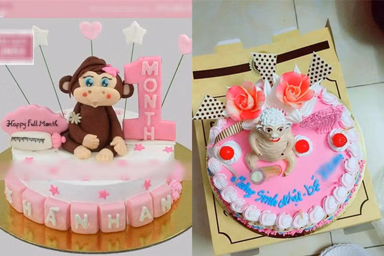 Bánh đặt trên mạng xinh đẹp lung linh bao nhiêu thì sản phẩm lại trở thành "thảm họa" bấy nhiêu.