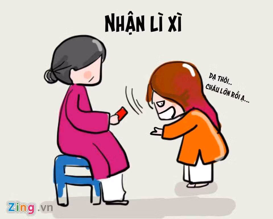 Khi được mừng tuổi, nhiều người mồm thì nói "Em/con/cháu lớn rồi", nhưng trong lòng lại rất khoái chí. Đây là màn họ chờ đợi nhất mỗi khi Tết đến để kiếm thêm thu nhập.
