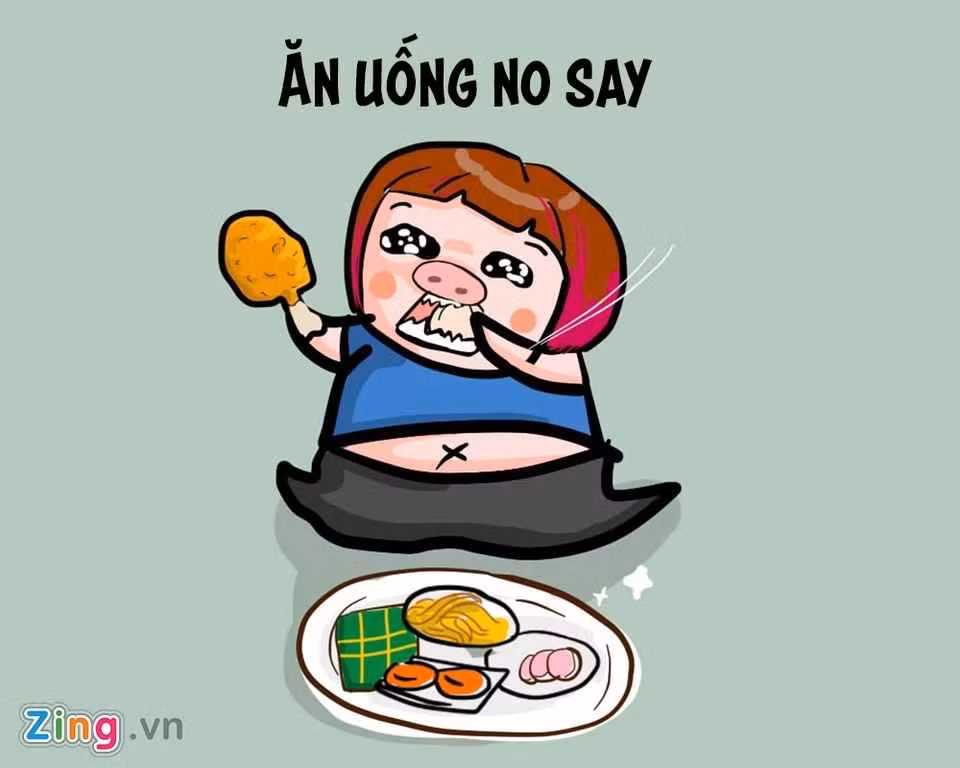 Trước cảnh "mâm cao cỗ đầy" ngày Tết, những người hay bị chê "thừa mỡ" cũng không thể cưỡng lại được.