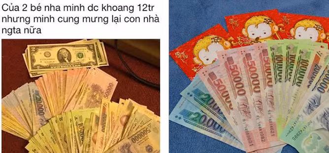 Khi Tết Nguyên đán kết thúc, bố mẹ lại thi nhau khoe tiền lì xì của con. Thậm chí, có những em bé còn chưa biết ngồi đã sở hữu số tiền mừng tuổi khủng khiến dân tình “ngỡ ngàng, ngơ ngác, bật ngửa”.