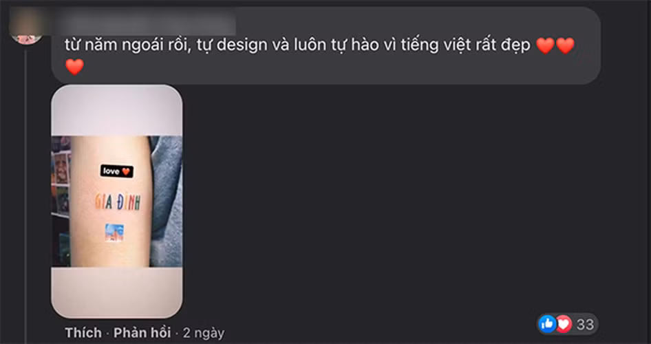 T.A. may mắn hơn P. và N. khi vẫn còn ba mẹ bên cạnh. Thế nhưng, T.A vẫn quyết định xăm lên cánh tay đoạn tin nhắn tình cảm đầu tiên mà mẹ dành cho mình.