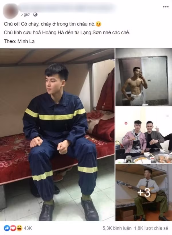 Mới đây, các chị em lại được dịp mê mệt trước một anh chàng lính cứu hỏa với ngoại hình trẻ trung, cao ráo và đặc biệt sở hữu gương mặt với góc nghiêng không tì vết.