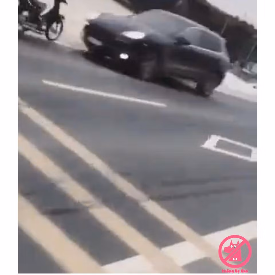 Tuy nhiên, không may phía đường ngược chiều, một chiếc xe ô tô thương hiệu sang xuất hiện và cái kết xảy ra.