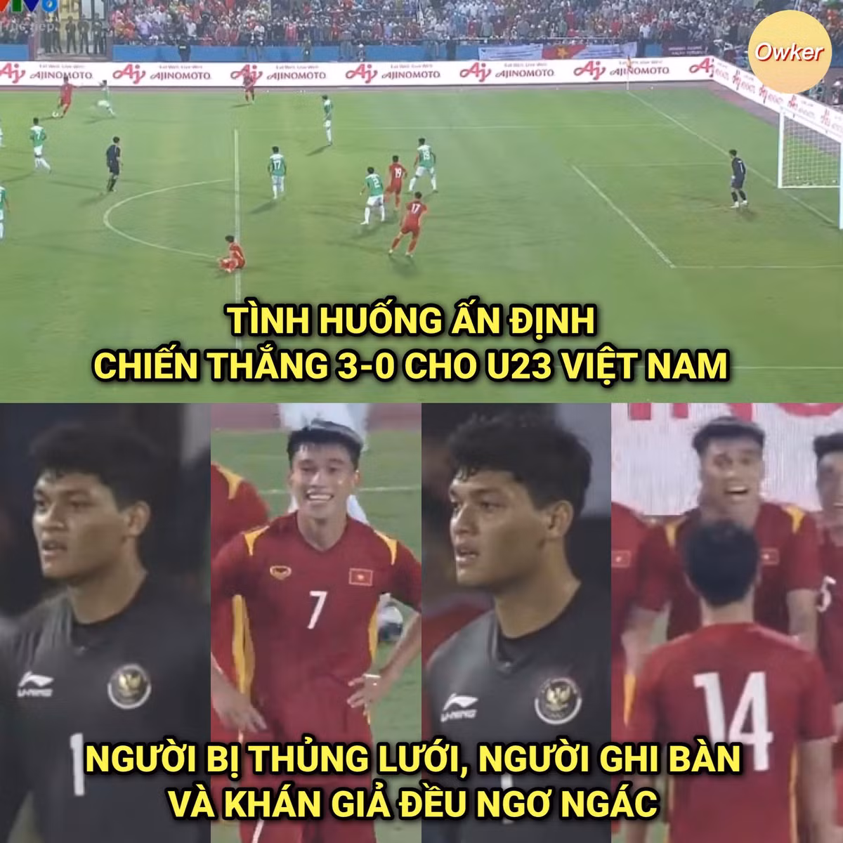 Cảm xúc của người ghi bàn thứ 3 và người bị thủng lưới có 1 sự chung là ngơ ngác.