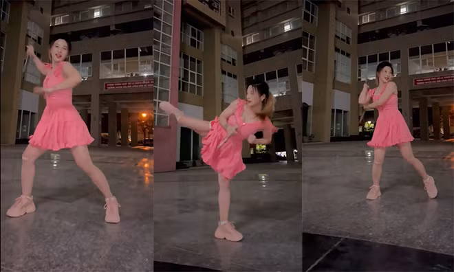 Mới đây trên trang cá nhân của mình, gái xinh Quảng Ninh vừa đăng tải một clip mặc váy múa côn rất ảo diệu và dòng trạng thái "Bố mẹ bảo dịu dàng mới lấy được chồng, còn đây là tôi...".