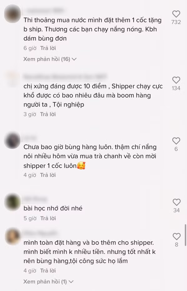 Nếu như vì chè dở hoặc không ngon, chị chủ quán chè hoàn toàn có thể chấp nhận bị “bom hàng”. Nhưng vì lý do của bạn nữ quá vô trách nhiệm, lại thương shipper nắng nôi vượt vài cây số giao hàng công cốc, chị chủ quán chè bức xúc đã ngay lập tức đến gặp bạn nữ.