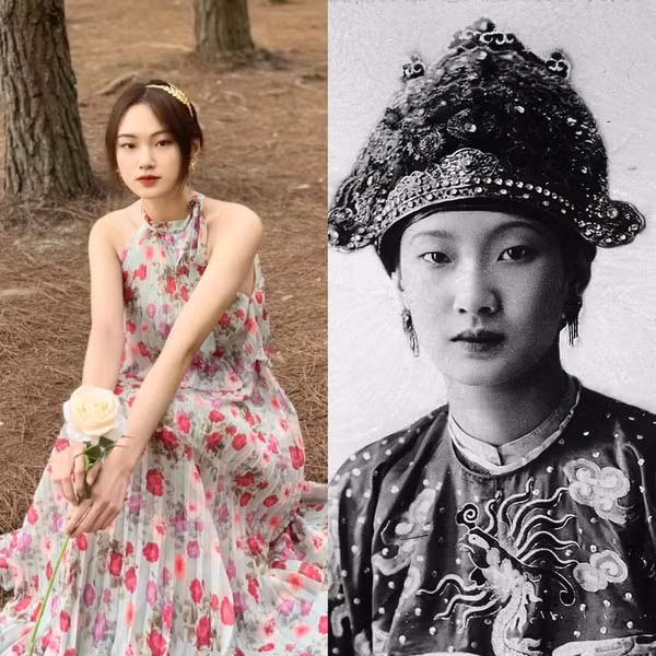 Năm 2022, mạng xã hội không khỏi xôn xao về clip ngắn so sánh ngoại hình của một gái xinh với Nam Phương hoàng hậu thời trẻ. Cô gái này sở hữu nhiều đường nét trên gương mặt tương đồng với vị hoàng hậu cuối cùng của thời đại phong kiến.