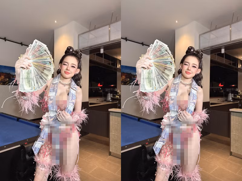 "Đi diễn được 'tip' sương sương gần 100 triệu ạ, chứ có đáng bao nhiêu đâu", Ngân 98 viết.