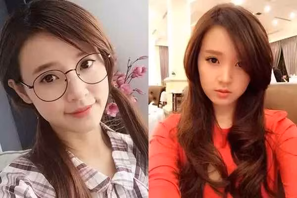 Trong hình, Midu theo đuổi style bánh bèo, tóc nhuộm vàng, mỉm cười nhẹ nhàng hướng về phía ống kính.