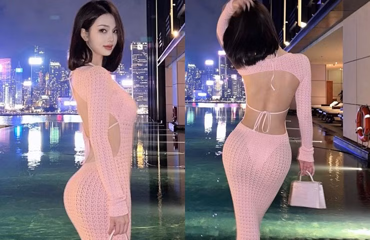 Thiết kế nửa kín nửa hở tôn triệt để số đo 3 vòng chuẩn đẹp, đường cong cơ thể ấn tượng làm điểm nhấn của Crissie Lee.