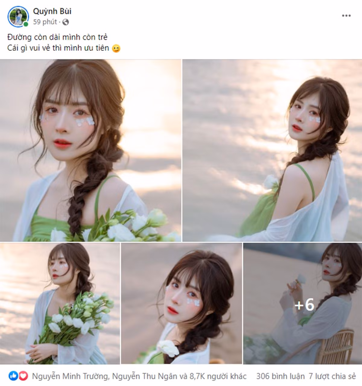 Bỏ lại sau lưng những thị phi bị dân mạng chỉ trích cực nặng, mới đây hot TikToker Quỳnh Alee bất ngờ tung bộ ảnh mới với phong cách "nàng thơ". lên trang cá nhân.