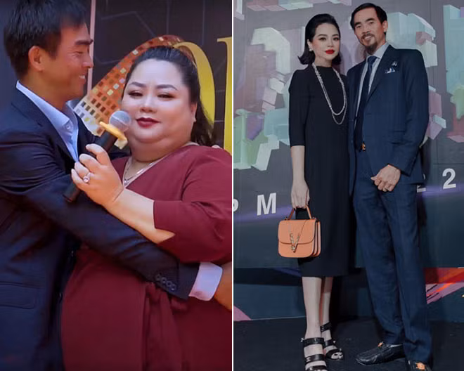 Trong bức ảnh ghép, người chồng để lộ rõ sự già nua theo năm tháng nhưng người vợ lại “gây sốc” bởi nhan sắc thay đổi ngoạn mục bằng cách giảm cân.