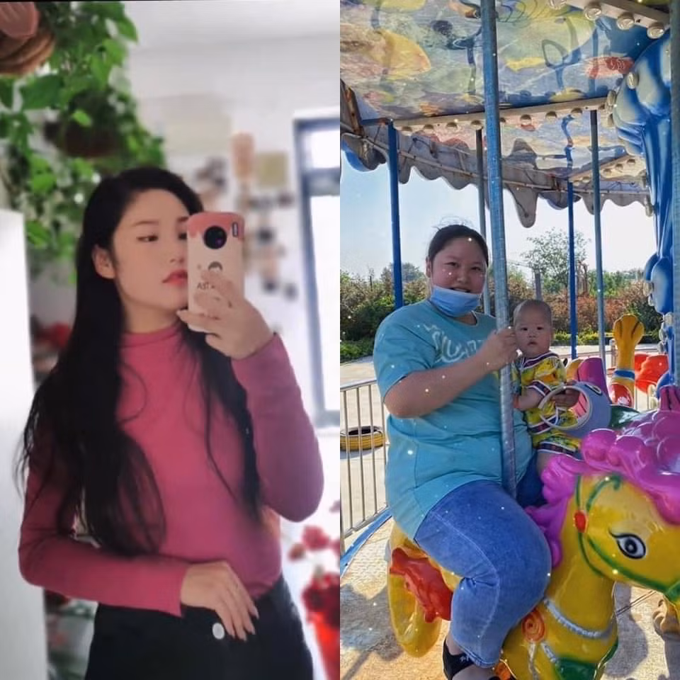 Hoi chi em nga ngua voi nhan sac truoc va sau khi len chuc me