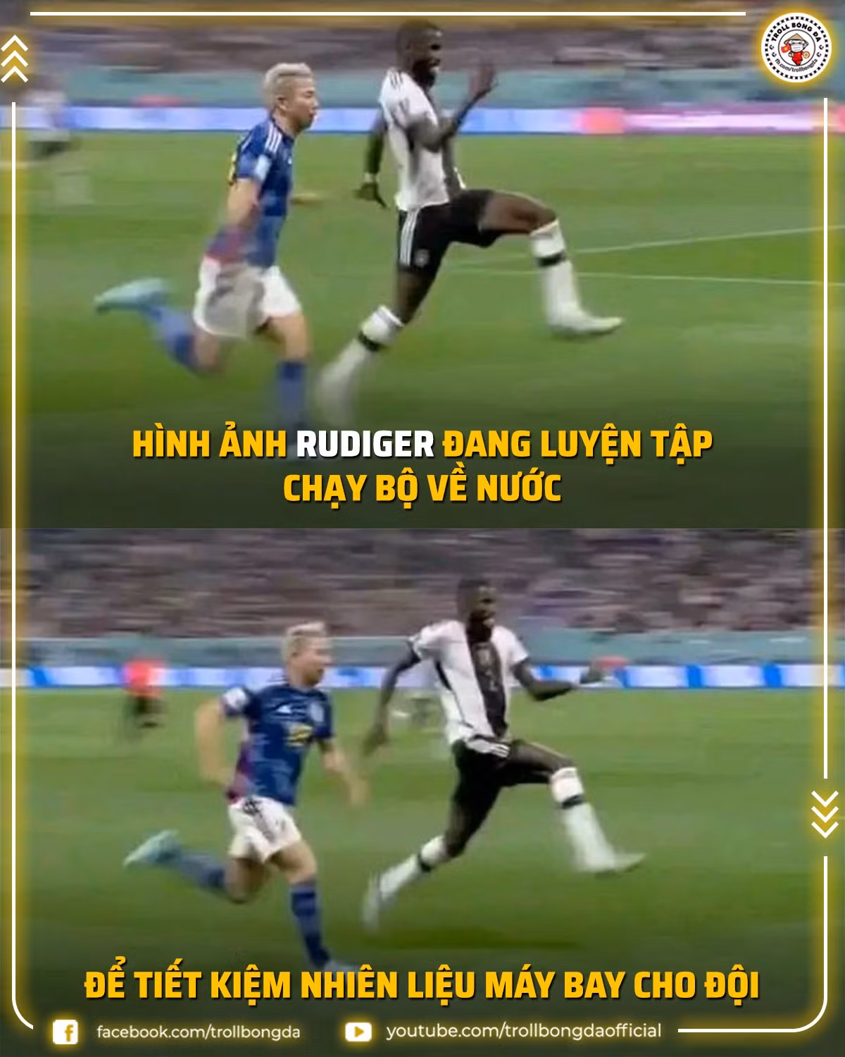 Từ dáng chạy của Rudiger, nhiều người tưởng tượng ra viễn cảnh tương lai của đội tuyển Đức sau vòng bảng World Cup 2022.