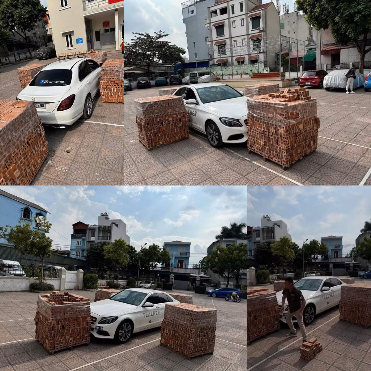 Toàn cảnh vụ việc xế hộp của thầy dạy lái xe bị bao vây khi đỗ chiếm dụng sân bóng chuyền của các cụ.