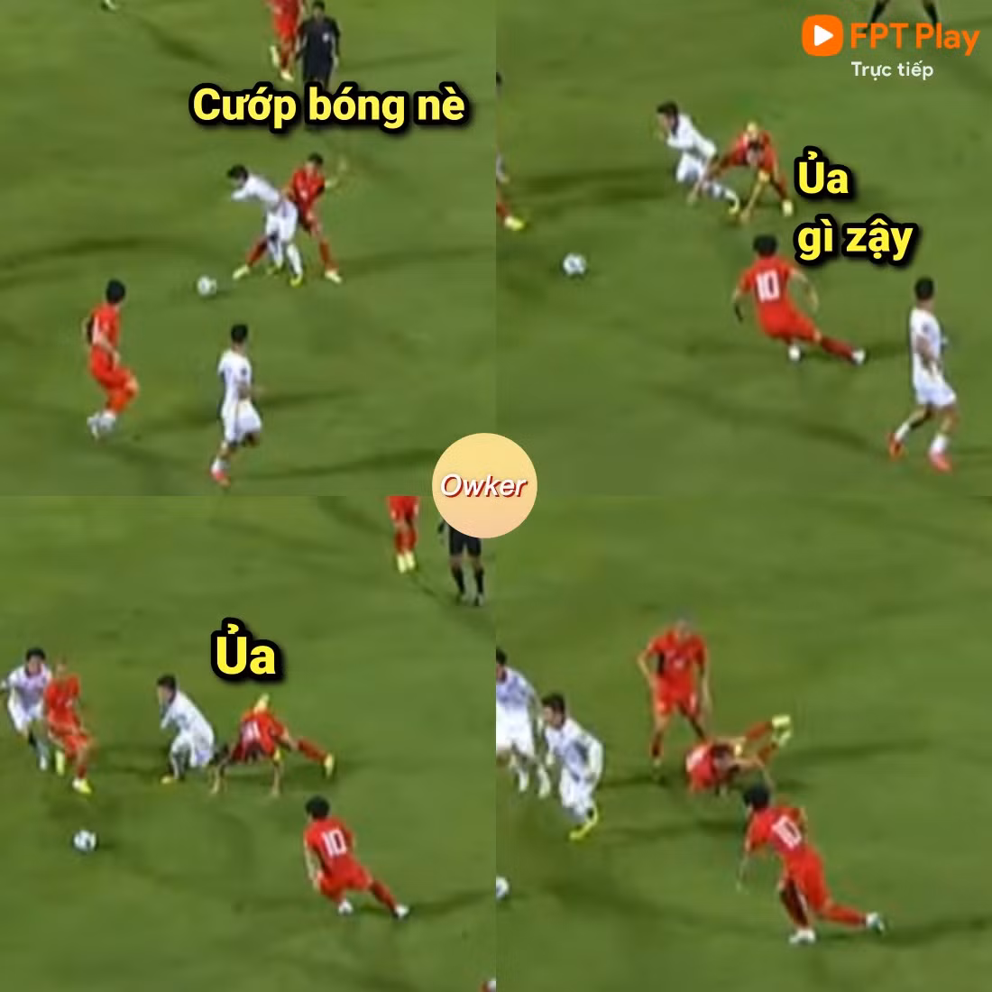 Quang Hải với sự nhanh nhẹn của mình đã "bón hành" cho tuyến giữa của Trung Quốc ngay những phút đầu của trận đấu.