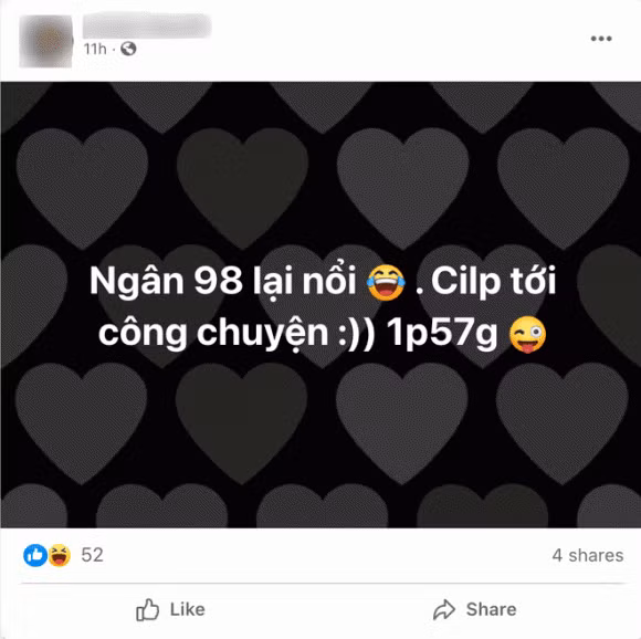Lập tức, tin đồn hot girl Ngân 98 lộ clip nóng trở thành chủ đề thu hút sự quan tâm, được rất nhiều fanpage, hội nhóm đăng bài, kèm theo những bình luận "xin link" khá phản cảm.