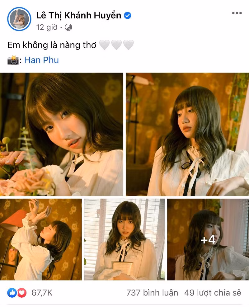 Chan ho hang, TikToker Khanh Huyen khoe anh bong hoa nang tho