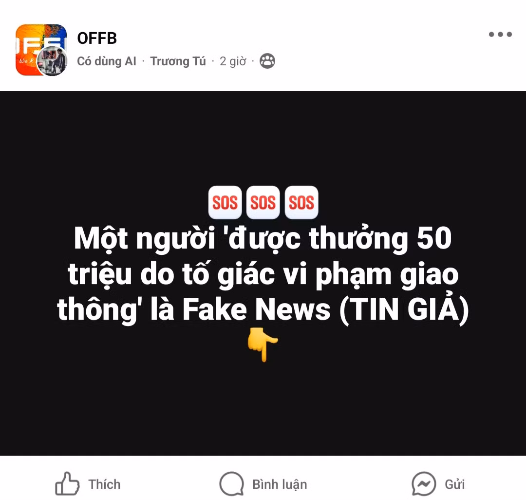 Đồng thời, đơn vị này cũng cho biết các trang mạng xã hội và cá nhân đăng tải thông tin sai sự thật sẽ bị lực lượng chức năng xác minh, xử lý theo quy định.