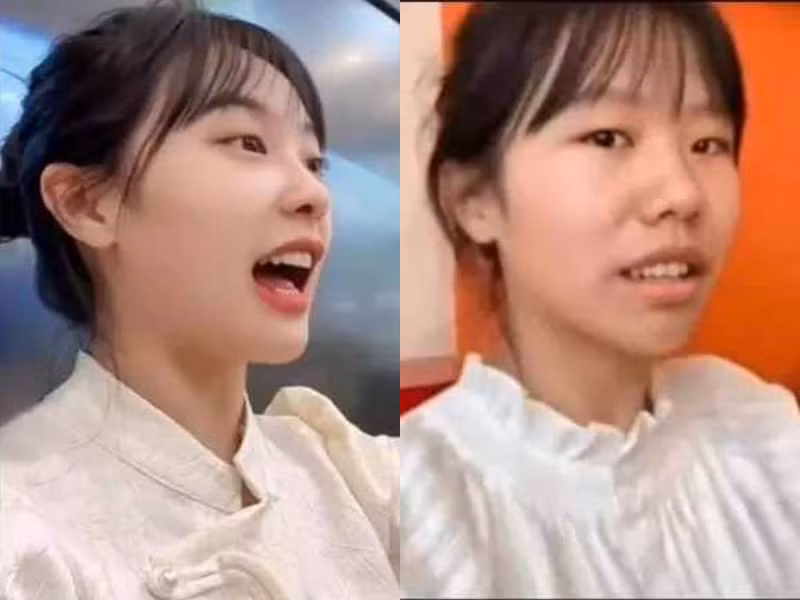 Bức ảnh mặt mộc của cô gái được cư dân mạng truyền tay nhau.