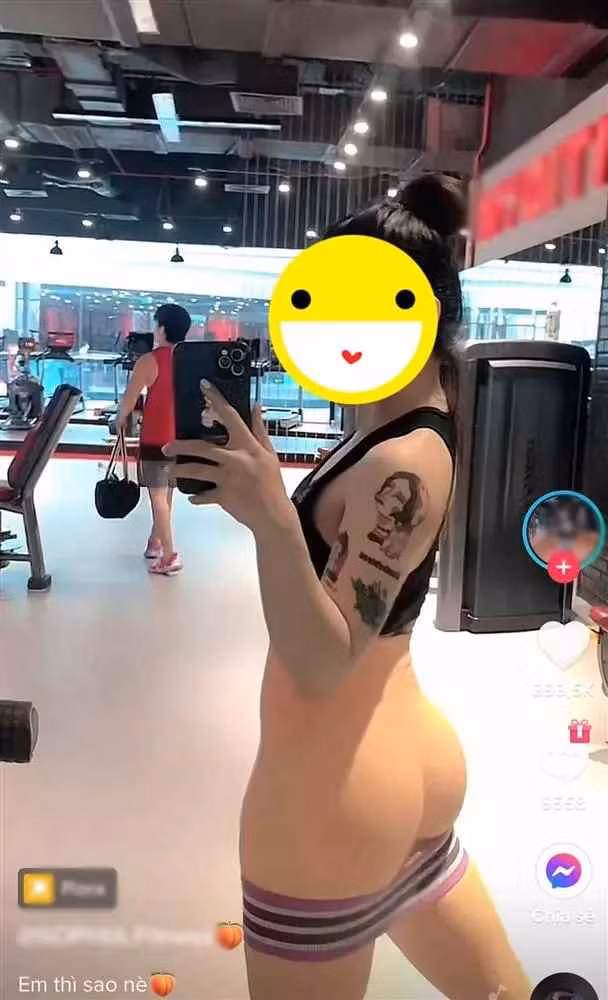 Khoe vong 3 trai dao, gai xinh dien do tap gym mac nhu khong