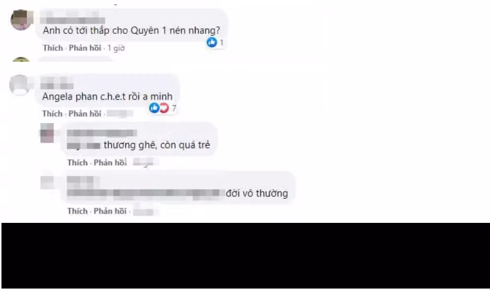 Theo thông tin từ một số bạn bè, Angela Phan qua đời vì tai nạn giao thông tại TP. HCM. Sau đó, gia đình đã từ Đắk Lắk ra đón tình cũ Minh Nhựa về quê nhà an táng.