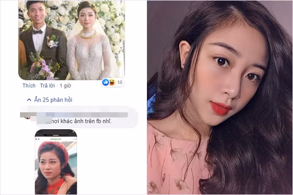 Tuy vậy, Nhật Linh cũng từng khiến không ít fan của ông xã giật mình khi so sánh ảnh tự đăng với làm cô dâu trước đó.