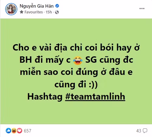 Ban gai Hoang Duc hoi chuyen xem boi, fan sap duoc an cuoi?