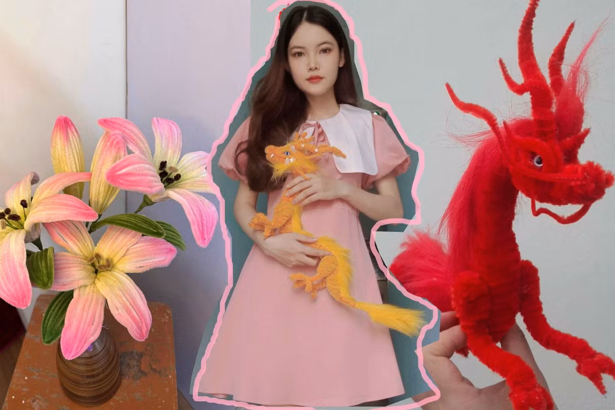 Trào lưu làm rồng bằng kẽm nhung, hội khéo tay kiếm bội tiền Trao luu lam rong bang kem nhung, hoi kheo tay kiem boi tien