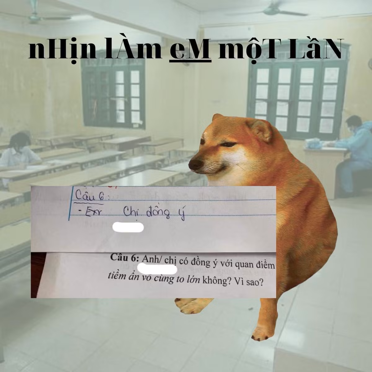 Khi bị hỏi Anh/ chị thì các sĩ tử nên hạ mình và "nhịn làm em một lần".