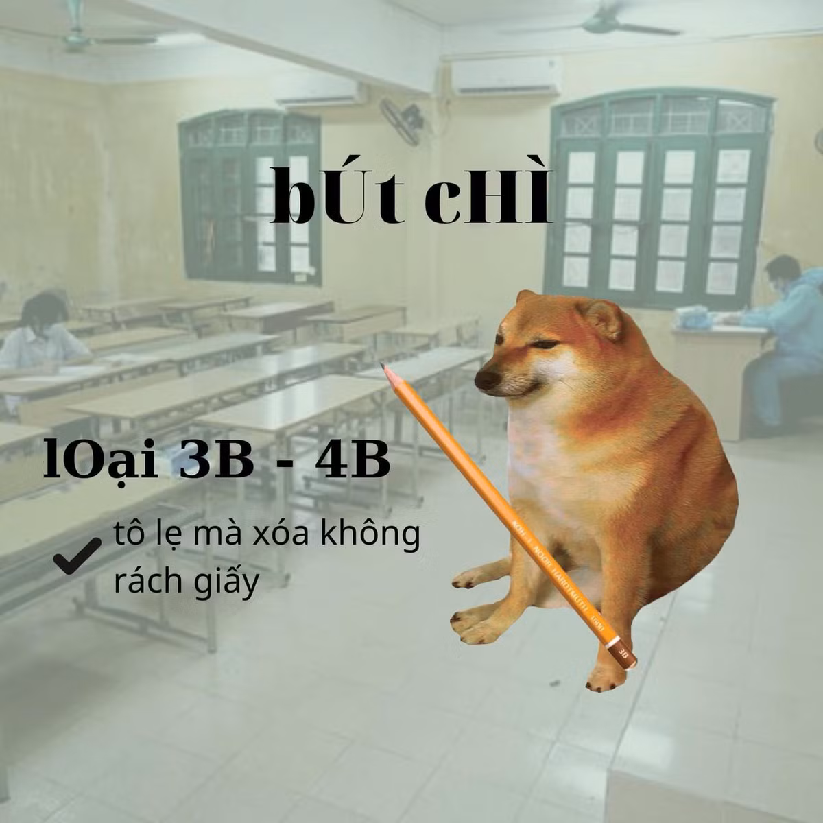 Với hình thức thi trách nghiệp ở một số môn thì bút chì loại 3B hay 4B là điều mà các sĩ tử đừng quên. Bởi nó không chỉ giúp tô lẹ mà xóa cũng không bị rách giấy.