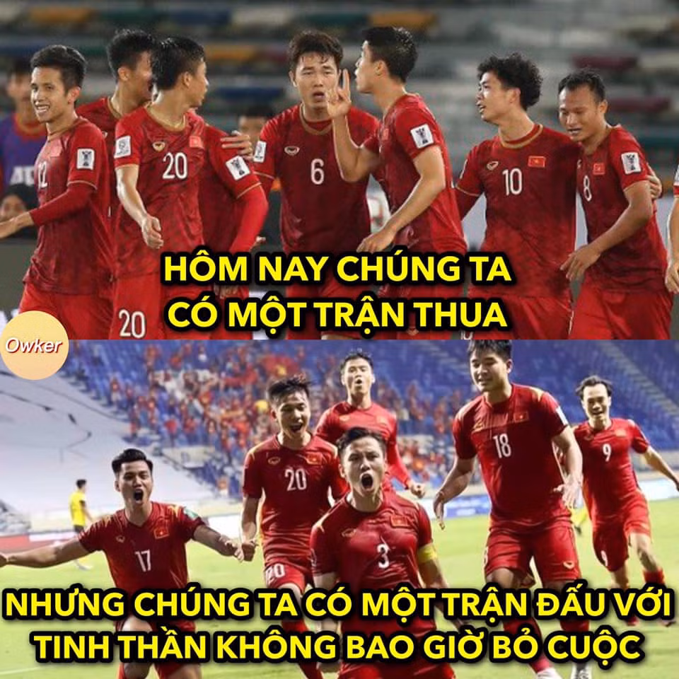 Dù thua trận nhưng đội tuyển Việt Nam lại khiến NHM cảm động khi họ không có thái độ buông xuông cho đến phút cuối cùng.