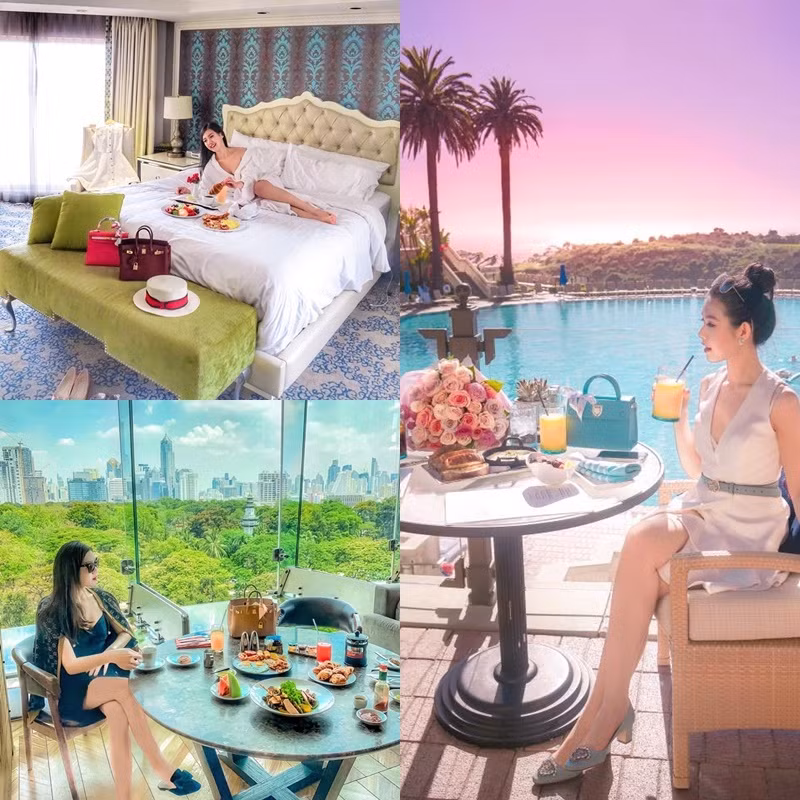 Instagram hay Facebook cá nhân của Tiểu Giang tràn ngập những bức ảnh siêu xe, đồ hiệu, điểm đến đắt đỏ.
